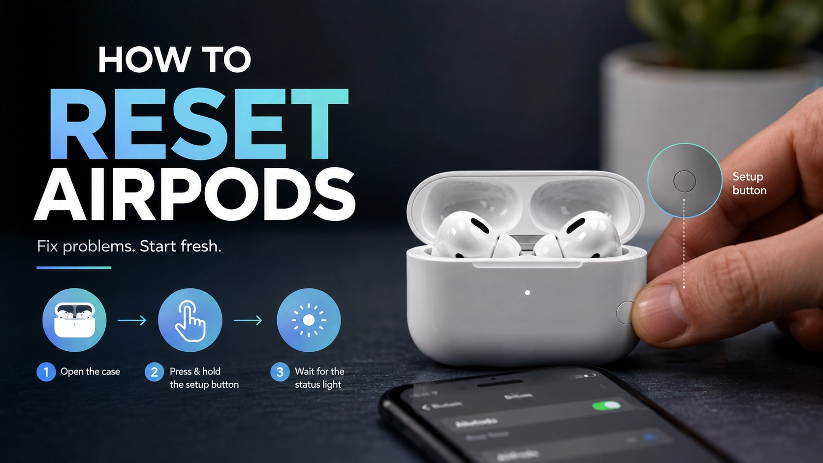 how to reset airpods